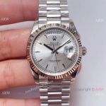 (EW)Copy Swiss 3255 Rolex Day-Date Presidential Watch Silver Dial 36mm